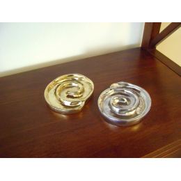 Ashtray - Handmade Solid Aluminum - Spiral Design - Silver