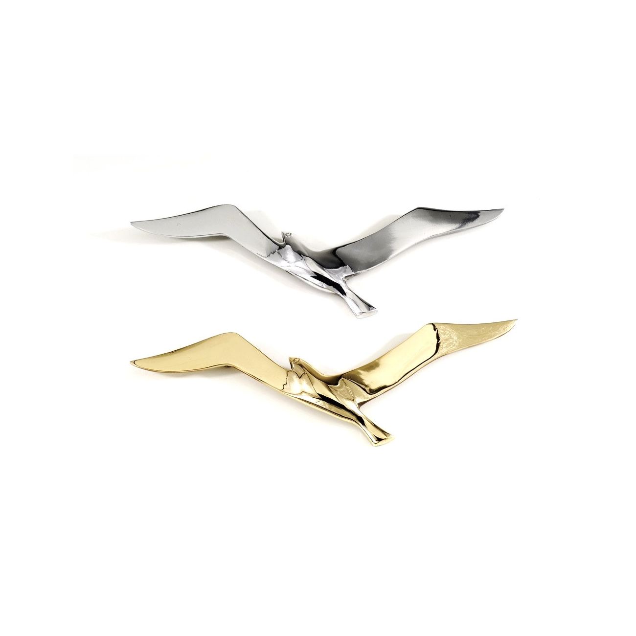 Flying Seagull Bird Handmade Metal Wall Art Decor Silver
