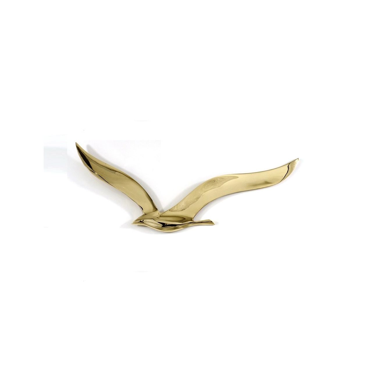 Handmade Metal Wall Art Sculpture Gold Color Flying Pair of Seagulls 