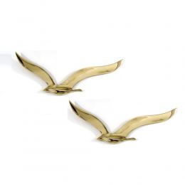 Flying Seagull Bird - Handmade Metal Wall Art Decor - Gold, Large 327cm 