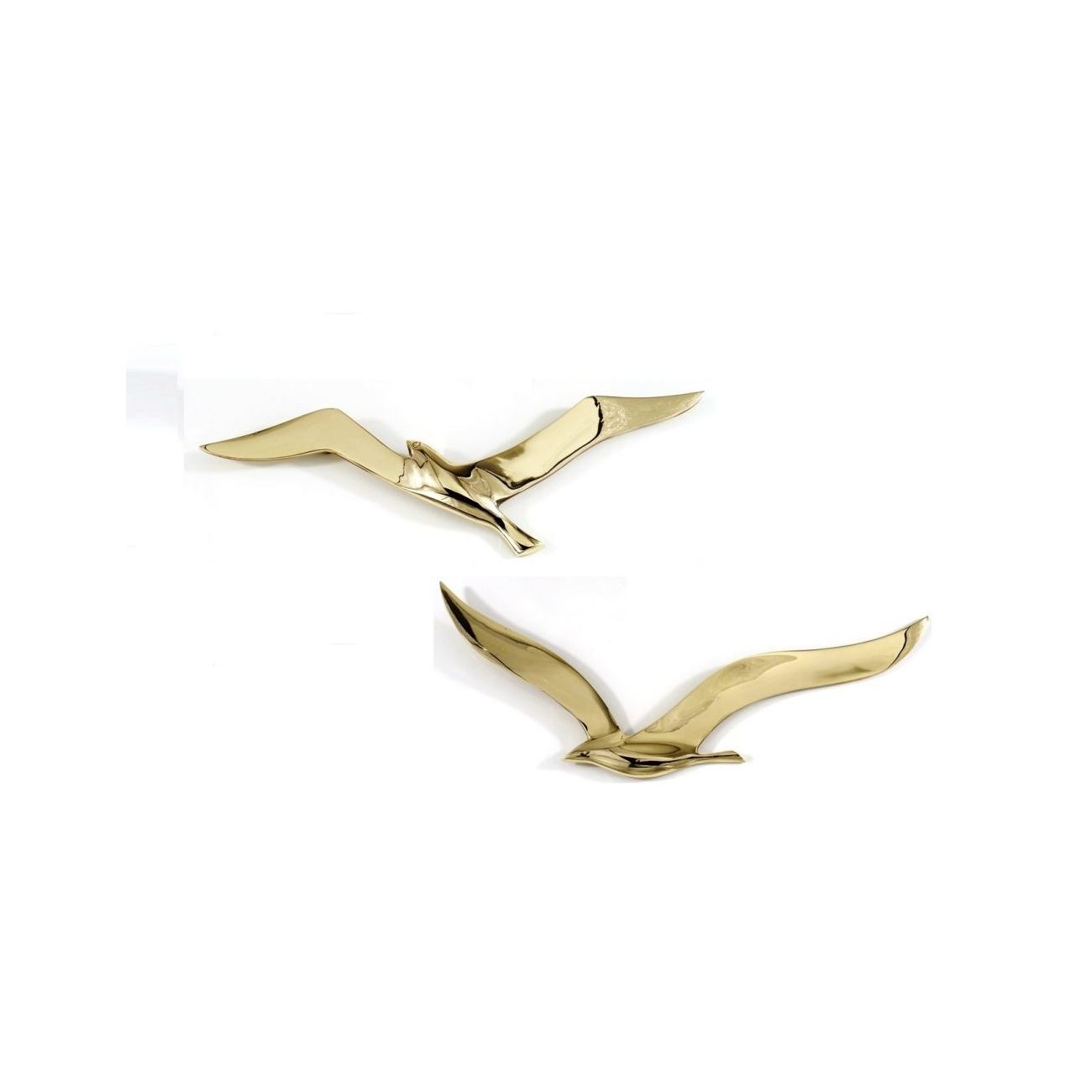 Flying Seagull Bird - Handmade Metal Wall Art Decor - Gold ...