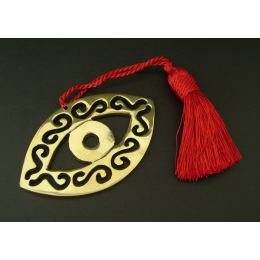 "Eye" Design, Handmade Bronze Metal Decorative Ornament, Gold Color