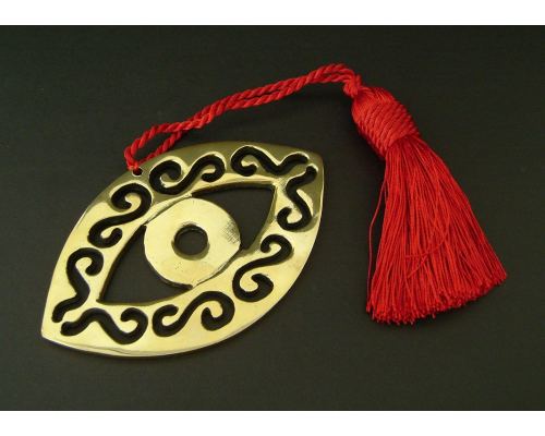 "Eye" Design, Handmade Bronze Metal Decorative Ornament, Gold Color
