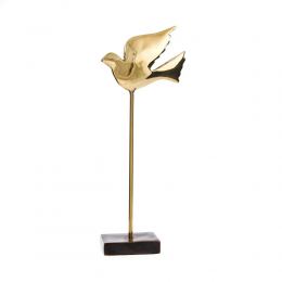 Dove Bird Μetal Decorative Sculpture - Ηandmade Bronze Table Ornament - Tall, 21cm