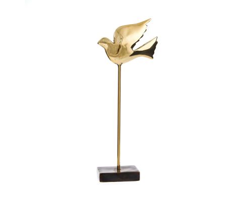 Dove Bird Μetal Decorative Sculpture - Ηandmade Bronze Table Ornament - Tall, 21cm