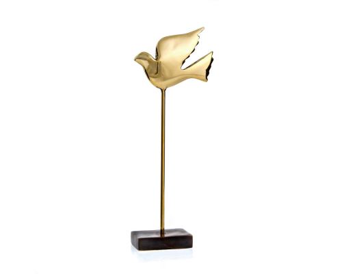 Dove Bird Μetal Decorative Sculpture - Ηandmade Bronze Table Ornament - Tall, 21cm