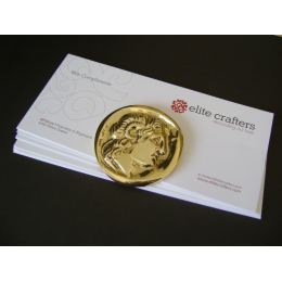 Paperweight (Presse Papier) - Handmade Solid Metal Desk Accessory - Alexander the Great Design, Gold
