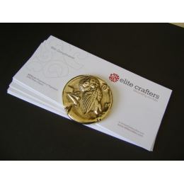 Paperweight (Presse Papier) - Handmade Solid Metal Desk Accessory - Owl of Minerva or Greek Athena Owl Design, Gold