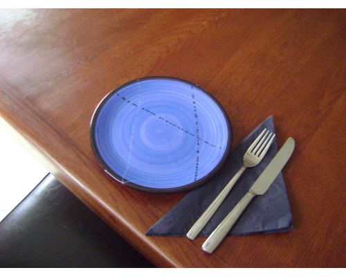 Serving Plate or Dish, Handmade Ceramic - Blue 8.6" (22cm)