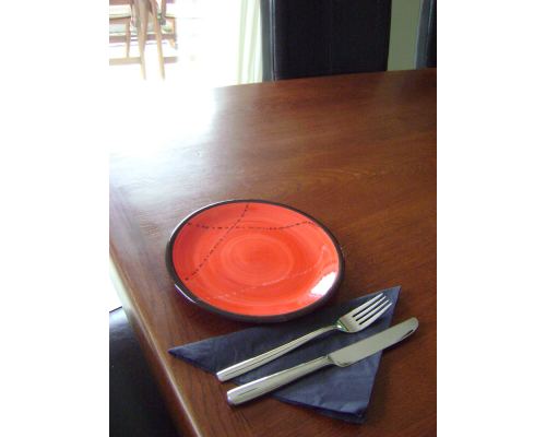 Serving Plate or Dish, Handmade Ceramic - Red 8.6" (22cm) 