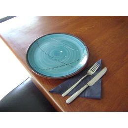 Main Course Serving Plate or Dish, Handmade Ceramic - Green 10.6" (27cm)