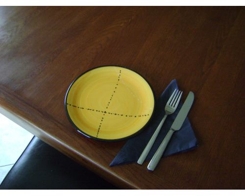 Serving Plate or Dish, Handmade Ceramic - Yellow 8.6" (22cm) 