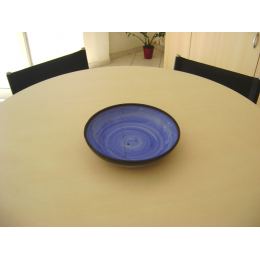 Serving Bowl or Platter - Handmade Ceramic Centerpiece - Blue 13"- 33cm