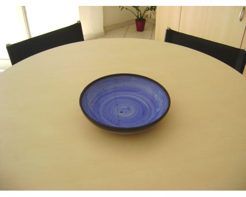 Serving Bowl or Platter - Handmade Ceramic Centerpiece - Blue 13"- 33cm