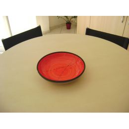 Serving Bowl or Platter - Handmade Ceramic Centerpiece - Red 13"- 33cm