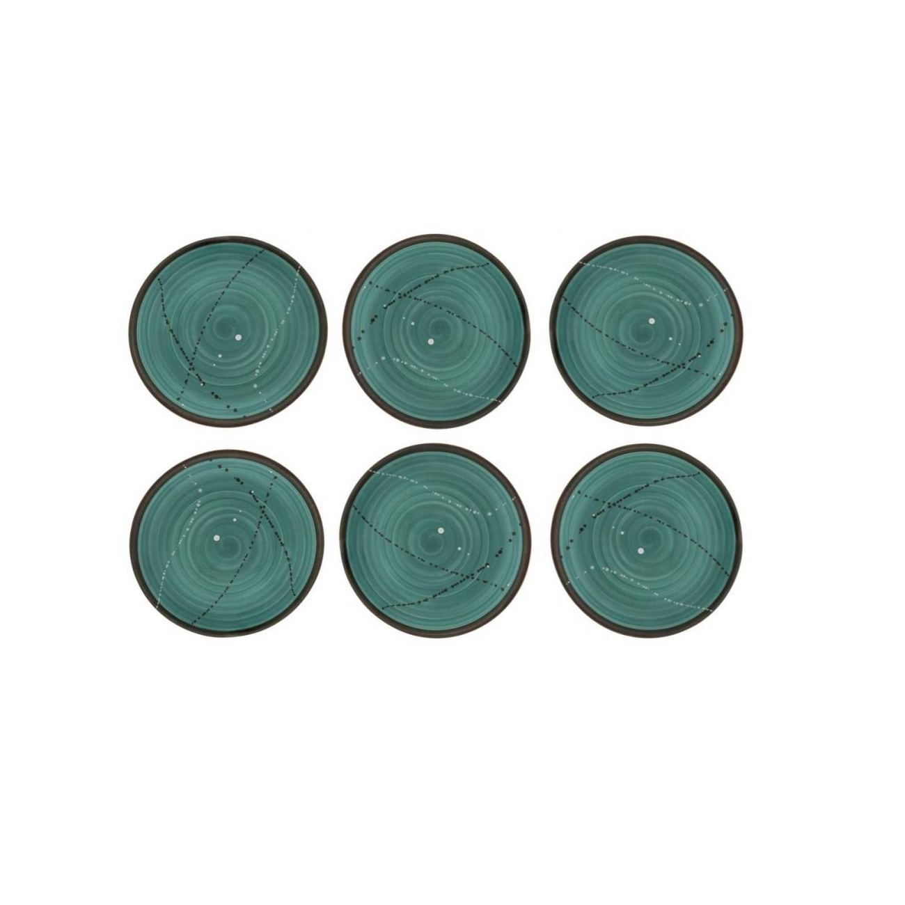 SET of 6, Main Course Serving Plates or Dishes, Handmade Ceramic