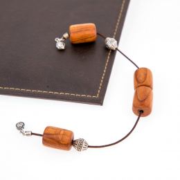 Greek Begleri, Almond Wood Beads on Pure Silk Cord