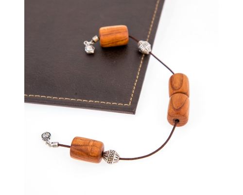 Greek Begleri, Almond Wood Beads on Pure Silk Cord