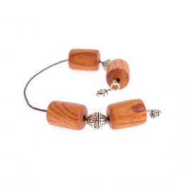 Greek Begleri, Almond Wood Beads on Pure Silk Cord