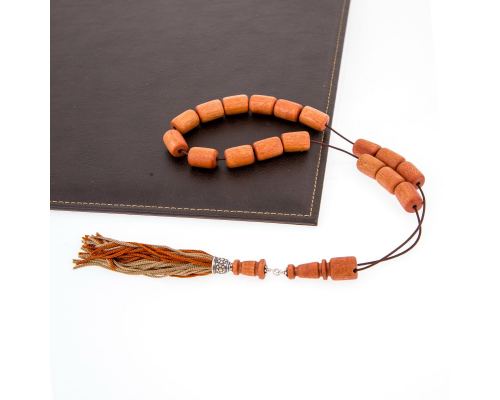 Worry Beads or "Komboloi" & Key Holder Set of Almond Wood Beads
