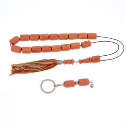 Worry Beads or "Komboloi" & Key Holder Set of Eucalyptus Wood Beads