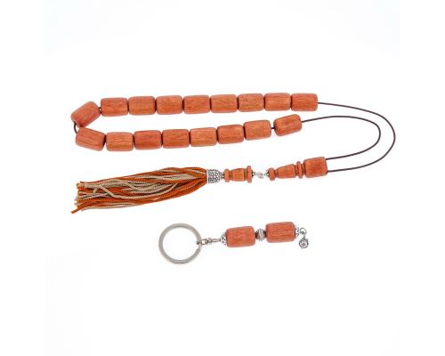 Worry Beads or "Komboloi" & Key Holder Set of Eucalyptus Wood Beads