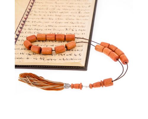 Worry Beads or "Komboloi" & Key Holder Set of Eucalyptus Wood Beads