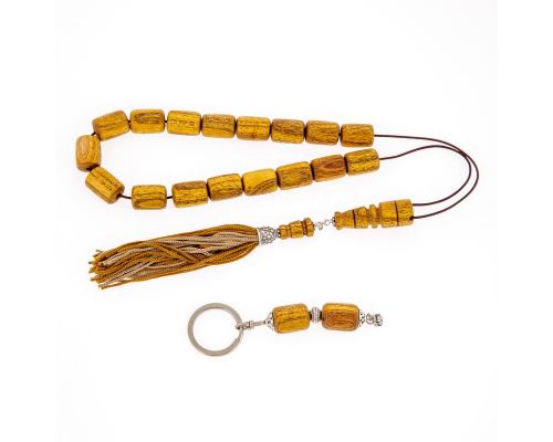 Worry Beads or "Komboloi" & Key Holder Set of Mulberry Wood Beads