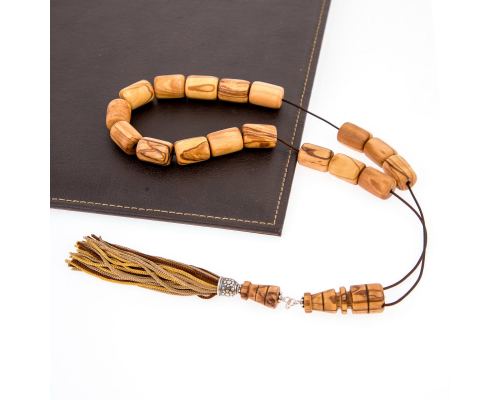 Worry Beads or "Komboloi" & Key Holder Set of Olive Wood Beads