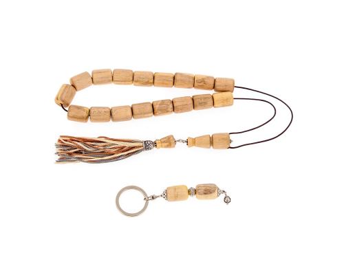 Worry Beads or "Komboloi" & Key Holder Set of Orange-wood Beads