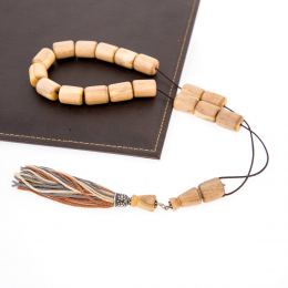 Worry Beads or "Komboloi" & Key Holder Set of Orange-wood Beads