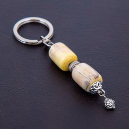 Worry Beads or "Komboloi" & Key Holder Set of Orange-wood Beads