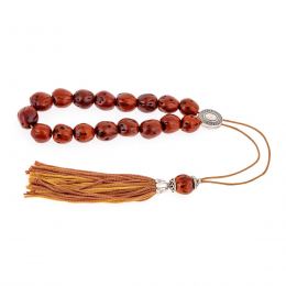 Worry Beads & Key Holder Ring Set of Tan Color Nutmeg Seed Beads 