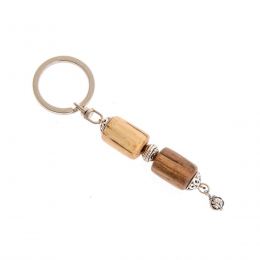 Worry Beads or "Komboloi" & Key Holder Set Handmade of Walnut Wood & Orange Wood Beads