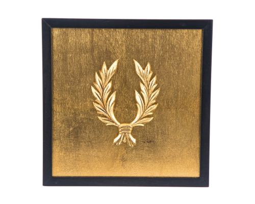 Laurel Wreath Design - Gold Patinated - Handmade Wall or Table Ornament - 11.8'' (30cm)