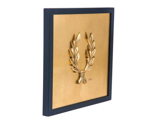 Laurel Wreath Design - Gold Patinated - Handmade Wall or Table Ornament - 11.8'' (30cm)