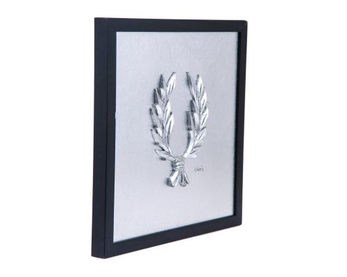 Laurel Wreath Design - Silver Patinated - Handmade Wall or Table Ornament - 11.8'' (30cm)