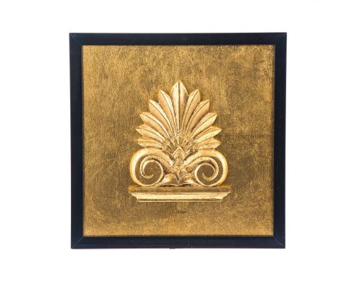 Antefix Design - Gold Patinated - Handmade Wall or Table Ornament - 11.8'' (30cm)