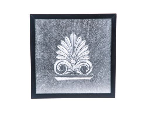 Antefix Design - Silver Patinated - Handmade Wall or Table Ornament - 11.8'' (30cm)