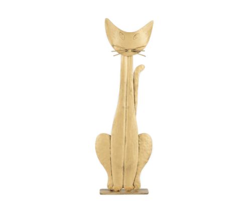 Γάτα – Μεταλλικό Διακοσμητικό Τοίχου και Επιτραπέζιο, Χρυσό (28cm)