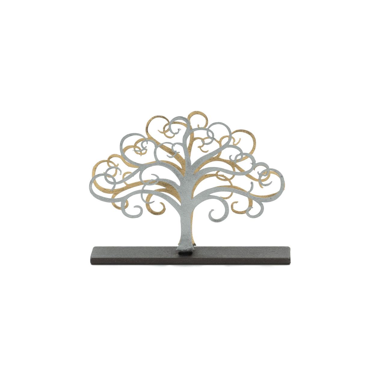 Elegant Handmade Metal Desk Business Card Holder, Tree of Life Figure Design. 4.7" (12cm