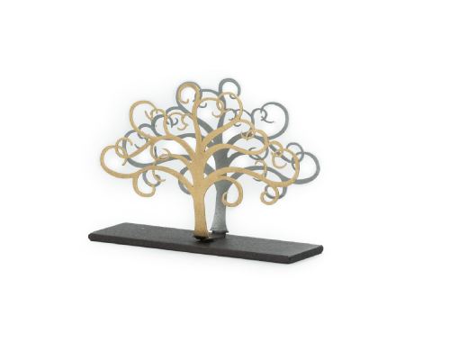 Elegant Handmade Metal Business Card Holder, Tree of Life Figure Design