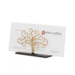 Elegant Handmade Metal Business Card Holder, Tree of Life Figure Design