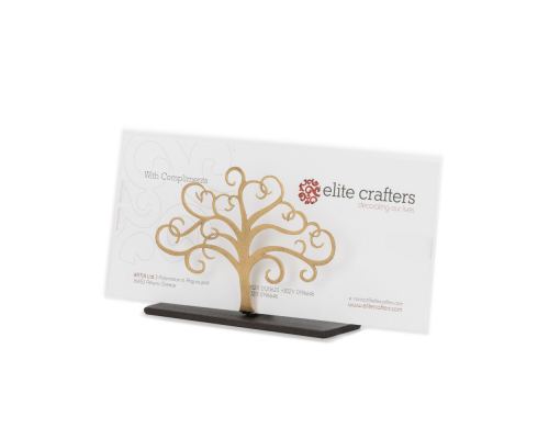 Elegant Handmade Metal Business Card Holder, Tree of Life Figure Design