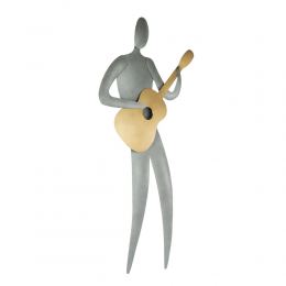 Guitar Player Figurine - Modern Handmade Metal Wall Art Decor Sculpture