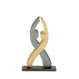 Modern Metal Business Card Holder, Dancing Couple Figures Design, Handmade, 4.3" (11cm)