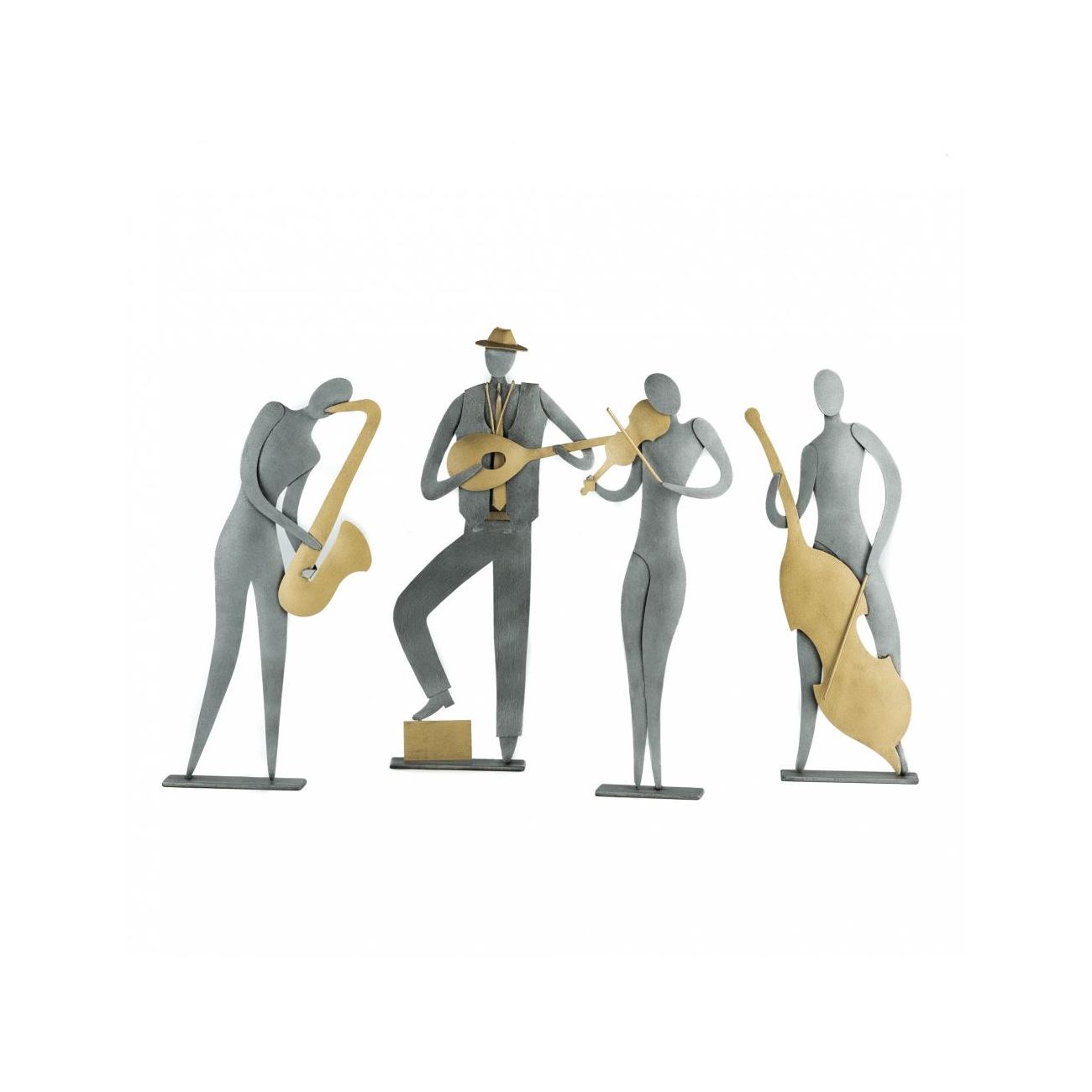 Bouzouki Player, Musician Figurine - Modern, Metal Handmade Wall Art ...