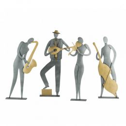 Music Player Figurine - Modern Handmade Metal Wall Art & Tabletop Decor Sculpture - 4 Designs