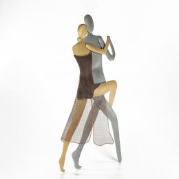 Tango Couple, Dancing Figurine - Modern, Metal Handmade Wall Art Decor Sculpture