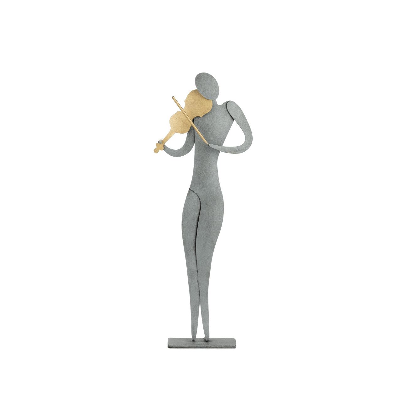 Violin Player Figurine Modern Handmade Metal Wall Art & Tabletop